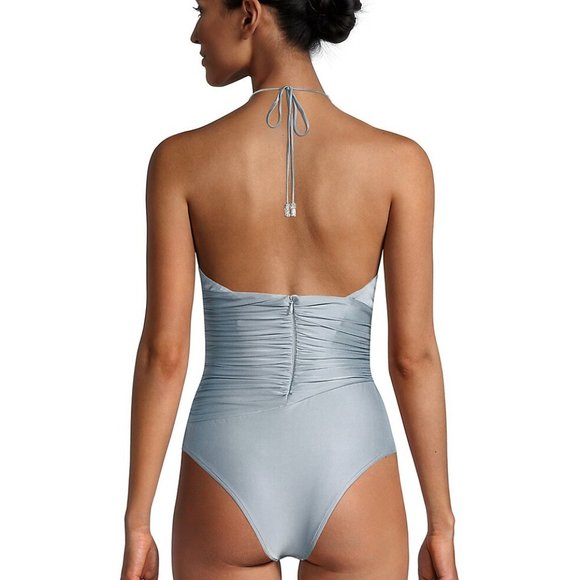 NWT Alexandre Vauthier Sleeveless Plunge-Neck Ruched Bodysuit Size S - Picture 3 of 12